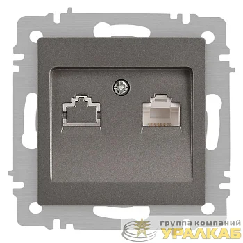 Розетка Accent 6-303-09 информационная RJ45 IP20 СУ титан Intro Б0063642