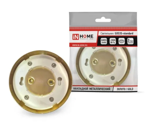 Светильник светодиодный GX53S-standard GX53 230В накладной точечный метал. зол. IN HOME 