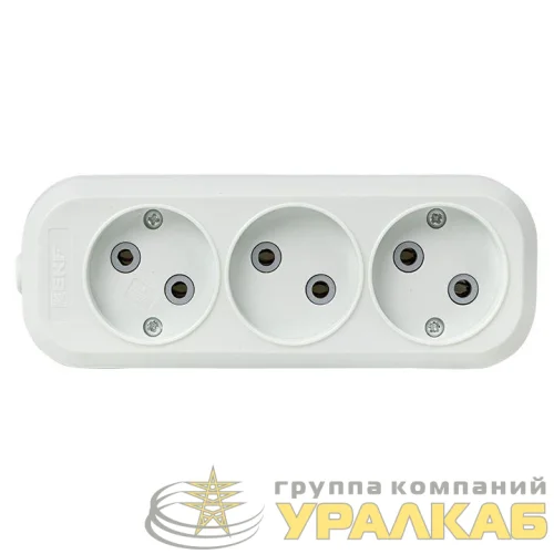 Колодка удлинителя 3-м без заземл. 10А Эксперт 2.2кВт EKF AKB10-3 детальная картинка