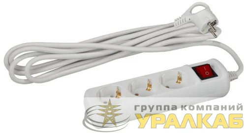 Удлинитель 3х5м с заземл. 16А IP20 U-3es-5m ПВС 3х1 с выкл. Эра Б0028379 детальная картинка