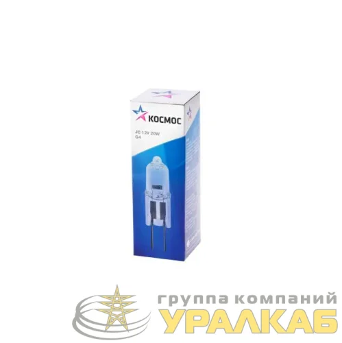 Лампа галогенная JC 20Вт G4 12В Космос LKsmJC12V20W детальная картинка