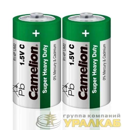 Элемент питания солевой C/R14 R14P-SP2G 1.5В SR-2 (уп.2шт) Camelion 1661 детальная картинка