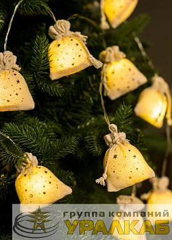 Гирлянда светодиодная "Подарки" 6х4х7см 10LED ткань тепл. бел. 1.8+0.3м КОСМОС 