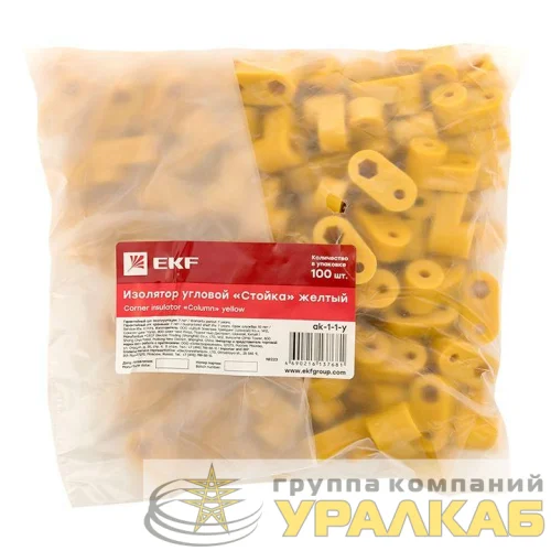 Изолятор угловой "Стойка" желт. PROxima EKF ak-1-1-y детальная картинка