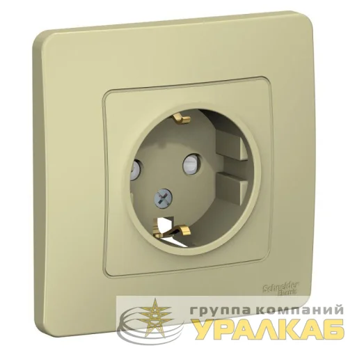 Розетка 1-м СП Blanca 16А IP20 250В с заземл. защ. шторки беж. SE BLNRS001117 детальная картинка