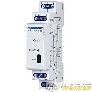 Модуль ввода-вывода ОВ-216 одноканальный 4 режима работы 5 типов датчиков(выходной сигнал 0-10В 4-20мА) TTL-Modbus НовАтек-Электро 