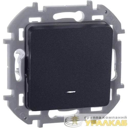 Выключатель 1-кл. Inspiria 10А IP20 250В 10AX с подсветкой/индикацией механизм антрацит IEK 