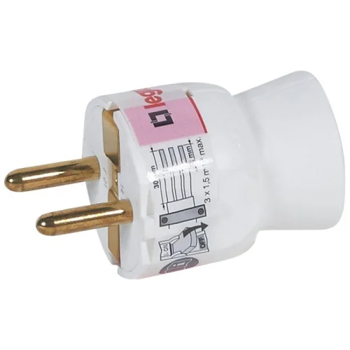 Вилка электрич. каб. Helium 16А 2P+E прямая бел. Leg 050187 детальная картинка