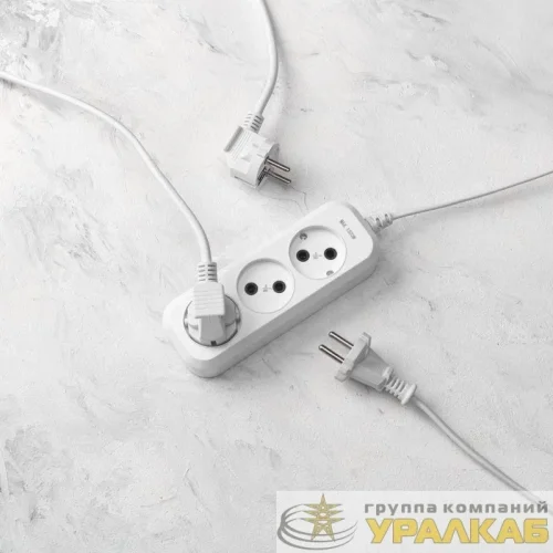 Удлинитель 3х5м без заземл. 2х0.75 бел. PROCONNECT 