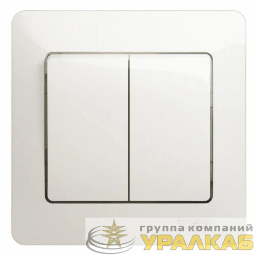 Выключатель 2-кл. СП Glossa 10А IP20 (сх. 5) 10AX в сборе перламутр. SE GSL000652 детальная картинка