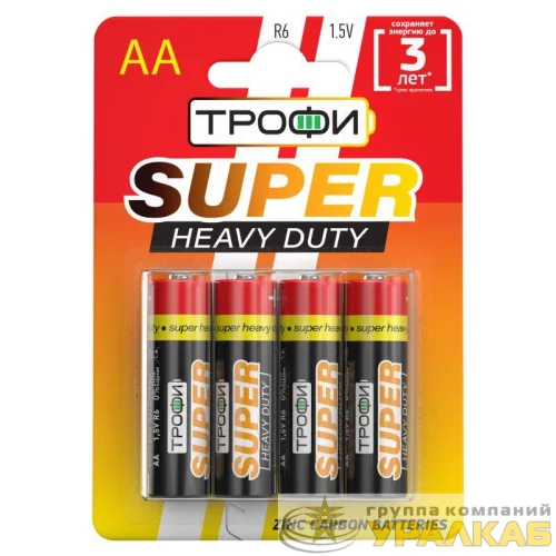 Элемент питания солевой AA/R6 R6-4BL (блист.4шт) Трофи C0033716 детальная картинка