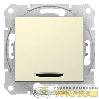 Выключатель 1-кл. СП Sedna 10А IP20 (сх. 1а) 250В с син. подсветкой механизм беж. SchE SDN1400147