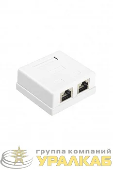 Розетка компьютерная 2-м ОП SB1-2-8P8C-C6-SH-WH RJ45 (8P8C) кат.6 экранир. Dual IDC Hyperline 430237