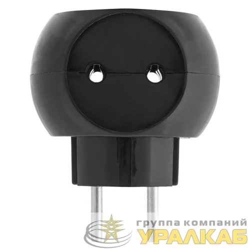 Разветвитель 3-м 6А IP20 Шар 220В черн. Rexant 11-1063-1 детальная картинка