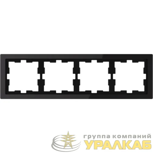 Рамка 4-м Merten D-Life SD черн. оникс SchE MTN4040-6503 детальная картинка