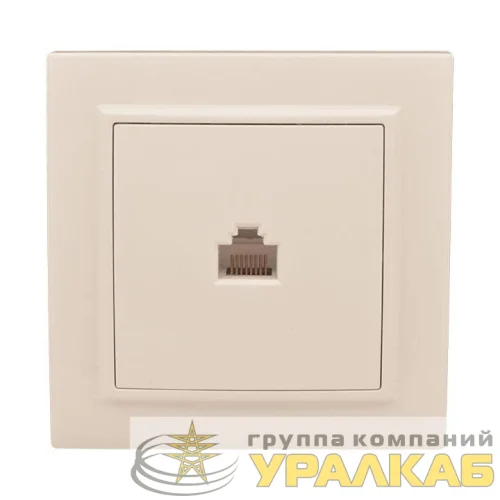 Розетка компьютерная 1-м СП Минск RJ45 беж. EKF ERK01-035-20 детальная картинка