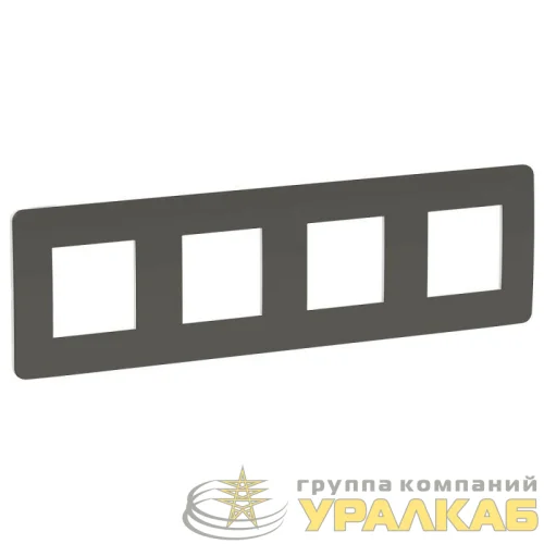 Рамка 4-м UNICA STUDIO дым.-сер./бел. SchE NU280821 детальная картинка