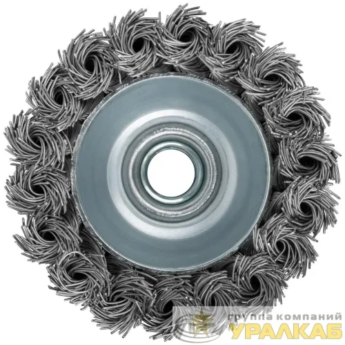 Корщетка-чашка гайка М14 стальная витая проволока 75мм FIT 
