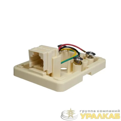 Розетка компьютерная 6P4C (RJ-11) 1 порт бел. SUPRLAN 