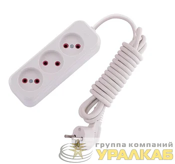 Удлинитель 3х3м без заземл. 10А IP20 Lila LEZARD 720-0303-303