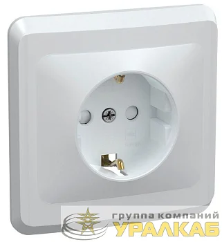 Розетка 1-м СП Вега РСш10-3-ВБ с заземл. контактом и защ. штор 16А бел. IEK ERV14-K01-16-DM