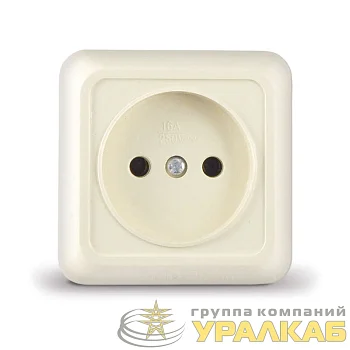 Розетка 1-м ОП Олимп 16А IP20 без заземл. сл. кость UNIVersal Б-О0022