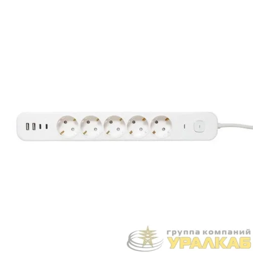 Удлинитель 5х5м IP20 2USB 2.4А+2type-C LUX 1.5кв.мм EKF 
