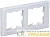 Рамка 2-м BRITE РУ-2-2-БрБ стекло бел. IEK BR-M22-G-K01