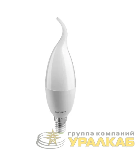 Лампа светодиодная 61 962 OLL-FC37-10-230-2.7K-E14-FR 10Вт свеча на ветру 2700К тепл. бел. E14 700лм 220-240В ОНЛАЙТ 61962 детальная картинка