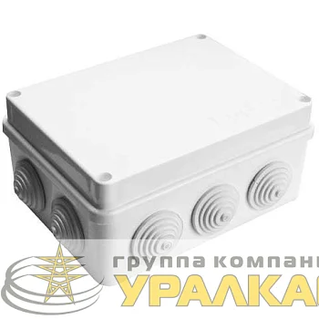 Коробка распределительная ОП 150х110х70мм IP54 10 выходов 10 гермовводов крышка на винтах бел. Epplast 210313