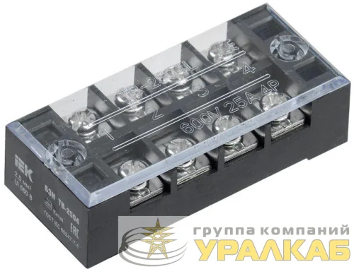 Блок зажимов БЗН ТВ-2504 2.5кв.мм 25A 4 пары IEK YZN41-04-002-K02 детальная картинка