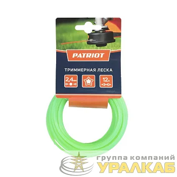 Леска D2.4мм L12м 240-12-3 картонный подвес звезда зел. PATRIOT 805205122