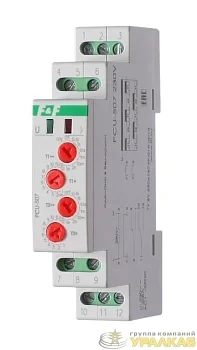 Реле времени PCU-507 2х8А 230В 2п IP20 многофункц. 2 независимых времен. 1 мод. монтаж на DIN-рейке F&F 