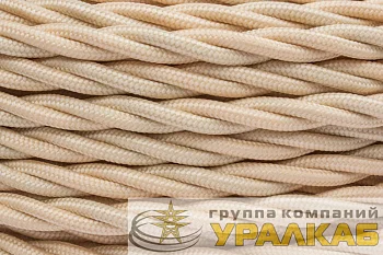 Провод ретро 2х1.5 матов. зол./песочн. (уп.50м) Bironi B1-424-719-50