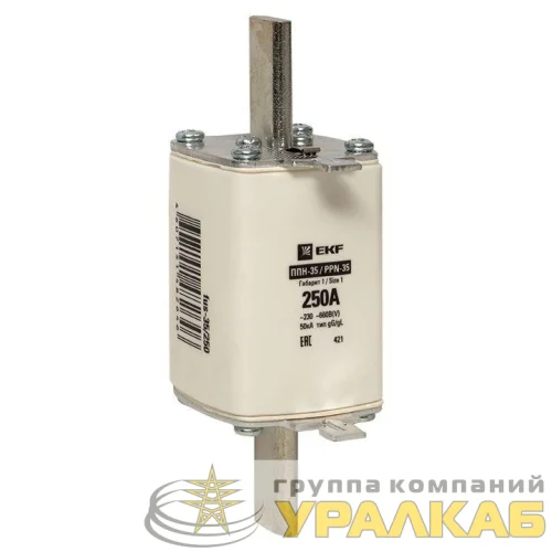 Вставка плавкая ППН-35 250/250А габарит 1 PROxima EKF fus-35/250 детальная картинка