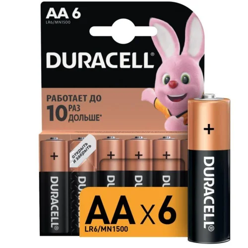 Элемент питания алкалиновый LR6-6BL BASIC (блист.6шт) Duracell Б0014859 детальная картинка