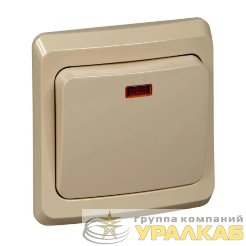 Выключатель 1-кл. СП Этюд 10А IP20 с подсветкой крем. SE 