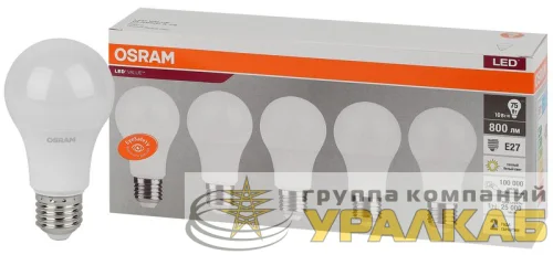 Лампа светодиодная LED Value LVCLA75 10SW/830 грушевидная матовая E27 230В 2х5 RU (уп.5шт) OSRAM 4058075577718 детальная картинка