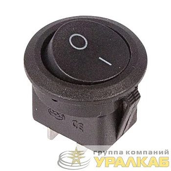Выключатель клавишный 250В 6А (2с) ON-OFF круглый черн. (RWB-212; SC-214; MRS-102-8) Rexant 36-2550