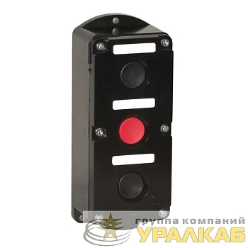 Пост кнопочный ПКЕ-222/3 "Пуск-Стоп" 2 черн. 1 красн. Электродеталь ПКЕ-222/3.2Ч.1К
