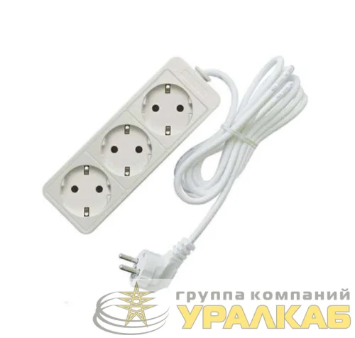 Удлинитель 3х3м с заземл. 10А IP20 2.2кВт ПВС Союз 481S-9303 детальная картинка