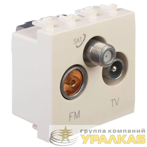 Розетка телевизионная TV/FM/SAT 2мод. 16А Avanti "Ванильная дымка" DKC 