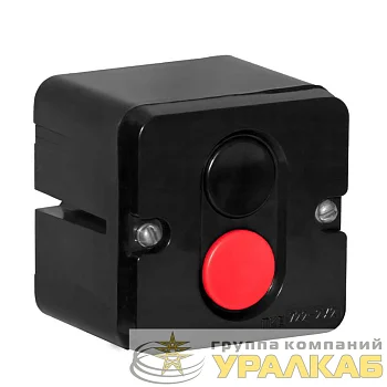 Пост кнопочный ПКЕ-722/2 "Пуск-Стоп" 1 черн. 1 красн. Электродеталь ПКЕ-722/2.1Ч.1К
