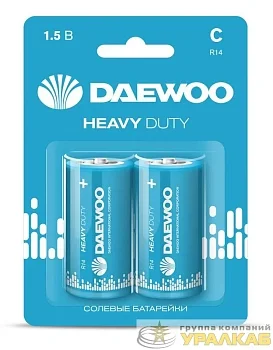 Элемент питания солевой C/R14 1.5В Heavy Duty 2021 BL-2 (уп.2шт) DAEWOO 