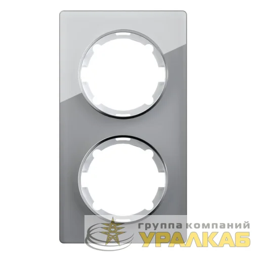 Рамка 2-м Garda вертикал. стеклянная сер. 2E52211302 OneKeyElectro 2234948 детальная картинка
