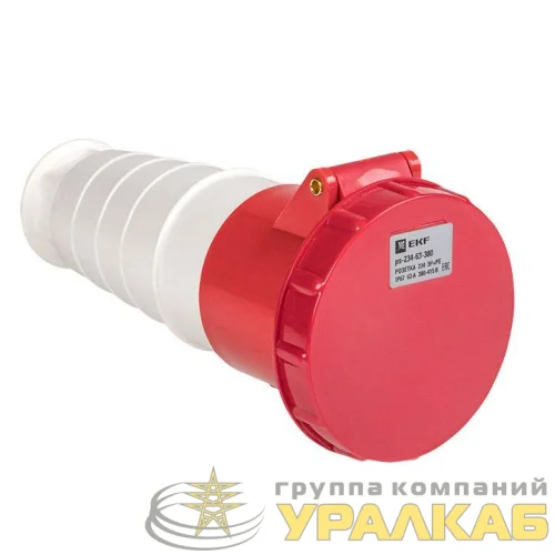Розетка кабельная 63А 380В 3P+РЕ IP67 (234) EKF 