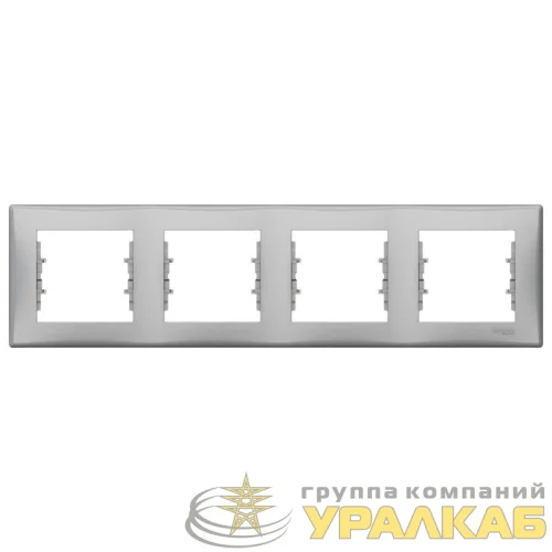 Рамка 4-м Sedna горизонт. алюм. SchE SDN5800760 детальная картинка