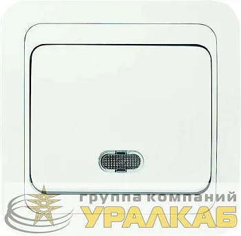 Выключатель 1-кл. СП Mimoza 10А IP20 с подсветкой бел./бел. Makel 12021