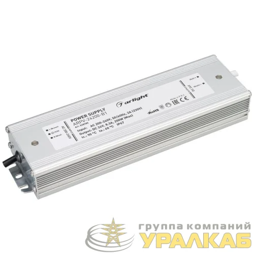 Блок питания ARPV-24200-B1 24В 8.3А 200Вт IP67 метал. 3 года Arlight 028785 детальная картинка