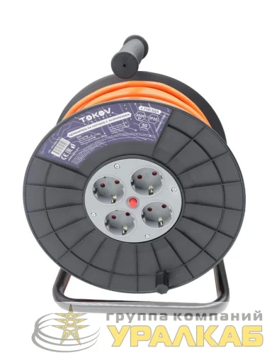 Удлинитель на катушке 4х50м с заземл. 16А IP20 3х1.5 TOKOV ELECTRIC TKE-SK50-15-Z детальная картинка